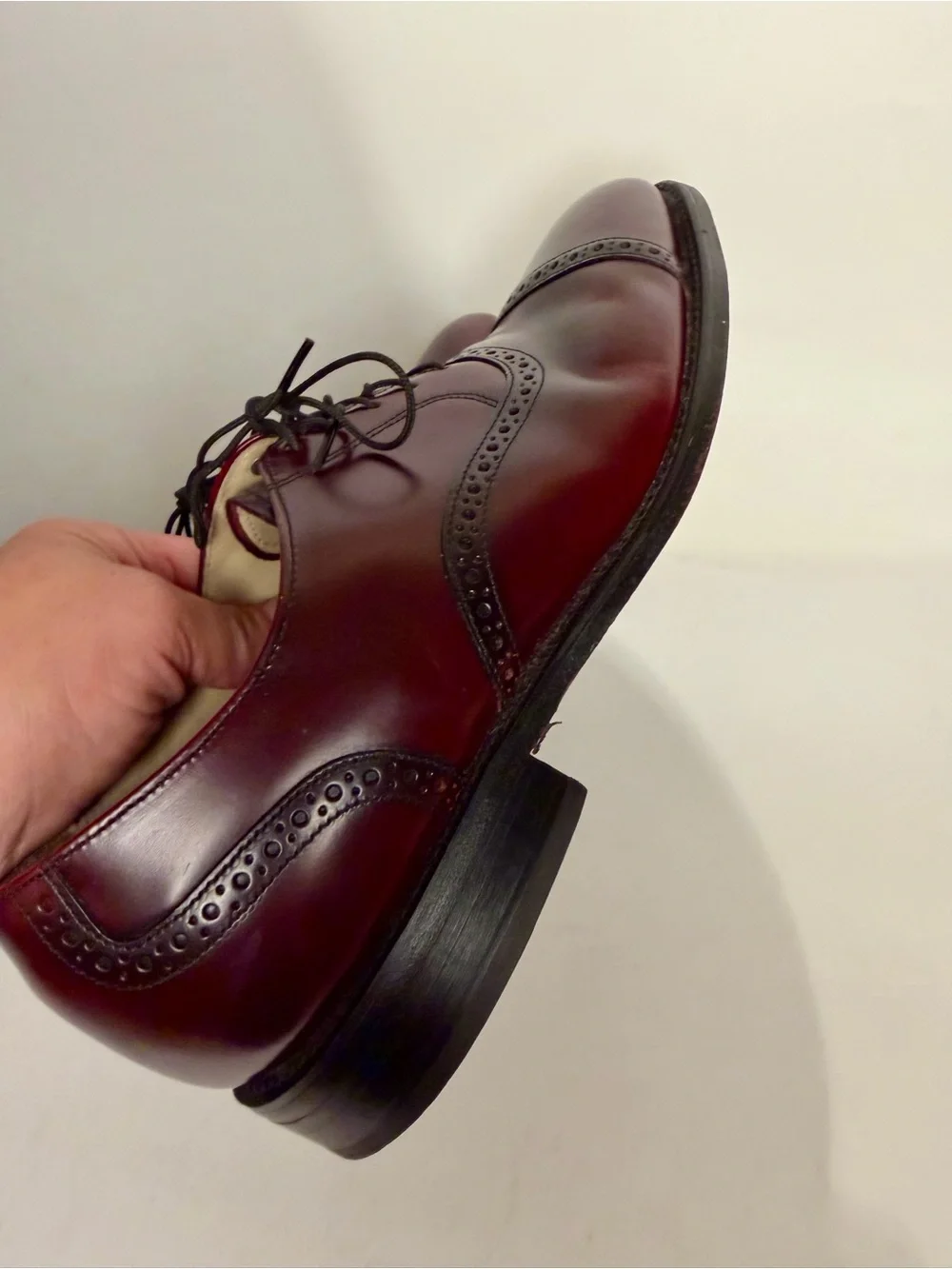 USA Bostonian Classics Burgundy Leather Cap Toe Oxford Dress Shoes, Size 10 D
